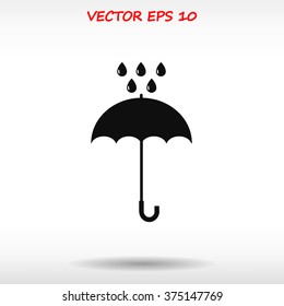 Umbrella and rain drops icon
