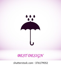 Umbrella and rain drops icon