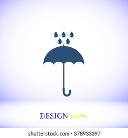 Umbrella and rain drops icon