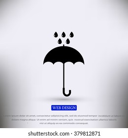 Umbrella and rain drops icon