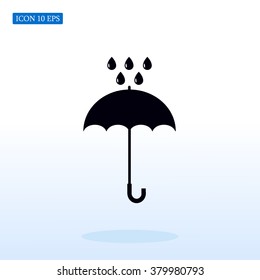 Umbrella and rain drops icon