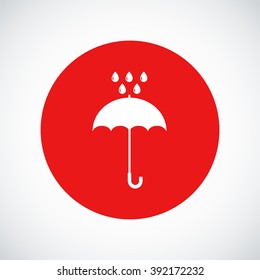 Umbrella and rain drops icon