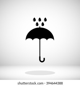 Umbrella and rain drops icon