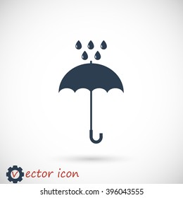 Umbrella and rain drops icon