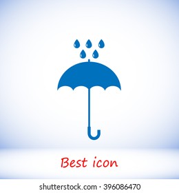 Umbrella and rain drops icon