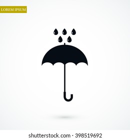 Umbrella and rain drops icon