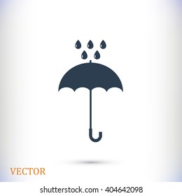 Umbrella and rain drops icon