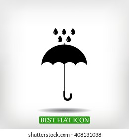 Umbrella and rain drops icon