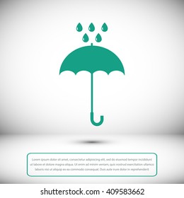 Umbrella and rain drops icon
