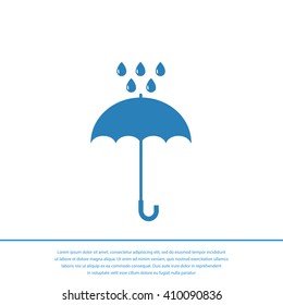 Umbrella and rain drops icon