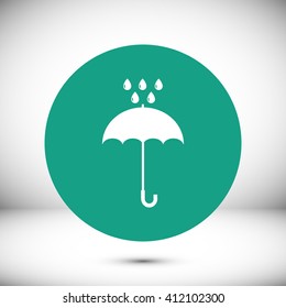 Umbrella and rain drops icon