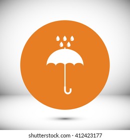 Umbrella and rain drops icon