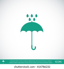Umbrella and rain drops icon