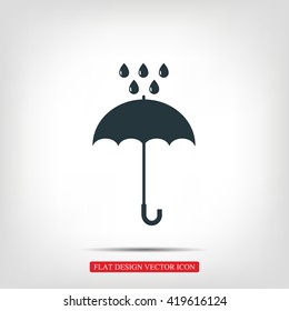 Umbrella and rain drops icon