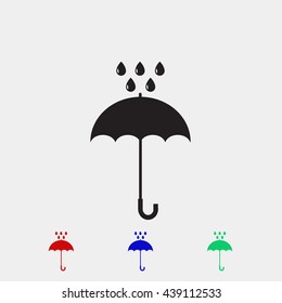 Umbrella and rain drops icon