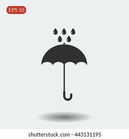 Umbrella and rain drops icon