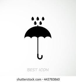 Umbrella and rain drops icon