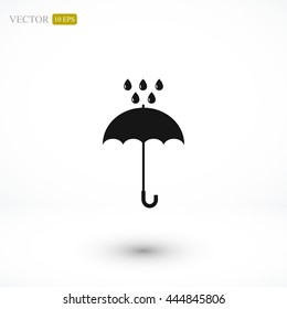 Umbrella and rain drops icon