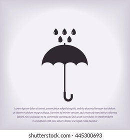 Umbrella and rain drops icon