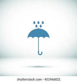 Umbrella and rain drops icon