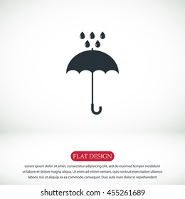 Umbrella and rain drops icon