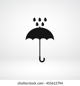 Umbrella and rain drops icon
