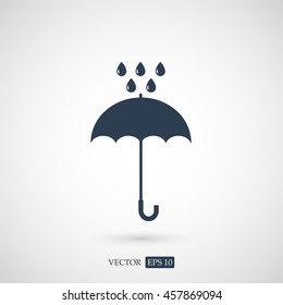 Umbrella and rain drops icon