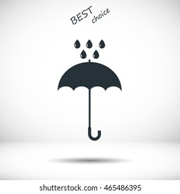 Umbrella and rain drops icon