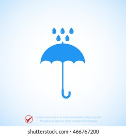 Umbrella and rain drops icon
