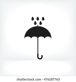 Umbrella and rain drops icon, vector best flat icon, EPS