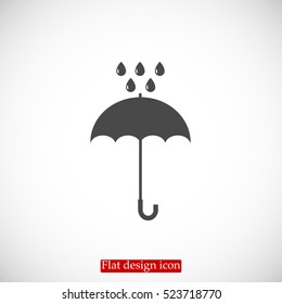 Umbrella and rain drops icon, vector best flat icon, EPS
