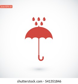 Umbrella and rain drops icon, vector best flat icon, EPS