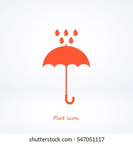 Umbrella and rain drops icon, vector best flat icon, EPS