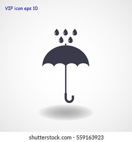 Umbrella and rain drops icon, vector best flat icon, EPS