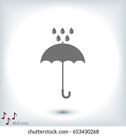 Umbrella and rain drops icon, vector best flat icon, EPS