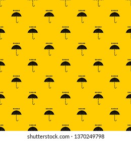 Umbrella and rain drops pattern seamless vector repeat geometric yellow for any design
