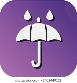 Umbrella With Rain Drops  Vector Glyph Gradient Background Icon For Personal And Commercial Use.
