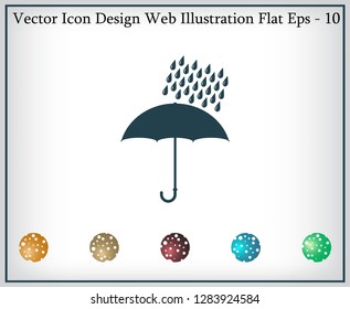 Umbrella and rain drops. Vector illustration
