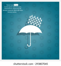Umbrella and rain drops. Vector illustration