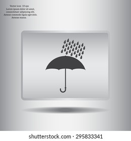 Umbrella and rain drops. Vector illustration
