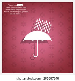 Umbrella and rain drops. Vector illustration