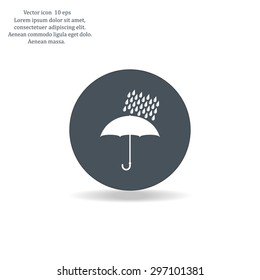 Umbrella and rain drops. Vector illustration