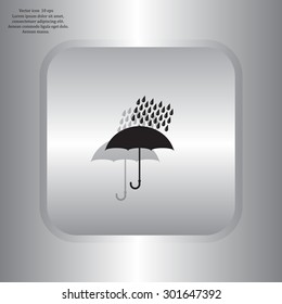 Umbrella and rain drops. Vector illustration