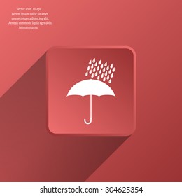 Umbrella and rain drops. Vector illustration