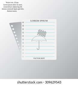 Umbrella and rain drops. Vector illustration