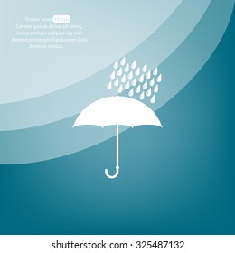 Umbrella and rain drops. Vector illustration