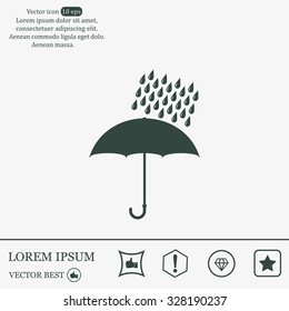 Umbrella and rain drops. Vector illustration