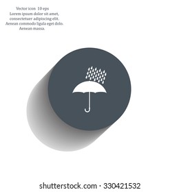 Umbrella and rain drops. Vector illustration