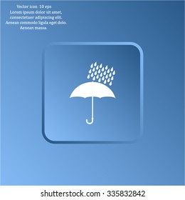 Umbrella and rain drops. Vector illustration