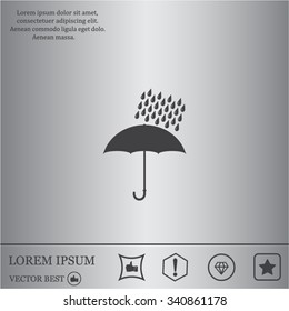 Umbrella and rain drops. Vector illustration